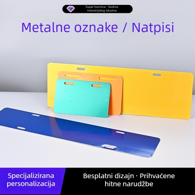 Prilagođene metalne pločice od aluminijeve legure za električna vozila, tisk pečenom premazom, opća namjena oznaka