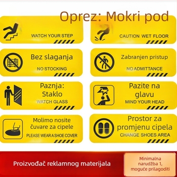 Podne upozoravajuće naljepnice - vanjskih protukliznih, vodootpornih, izdržljivih dugih traka - PVC, digitalni ispis, samoljepljive za identifikaciju proizvoda