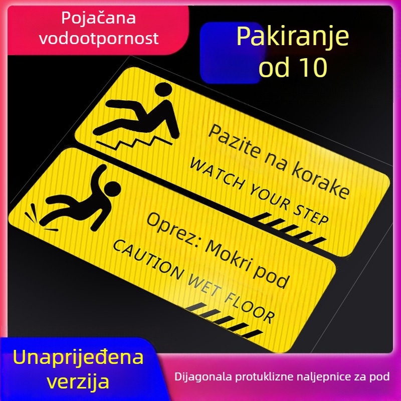 Podne upozoravajuće naljepnice - vanjskih protukliznih, vodootpornih, izdržljivih dugih traka - PVC, digitalni ispis, samoljepljive za identifikaciju proizvoda