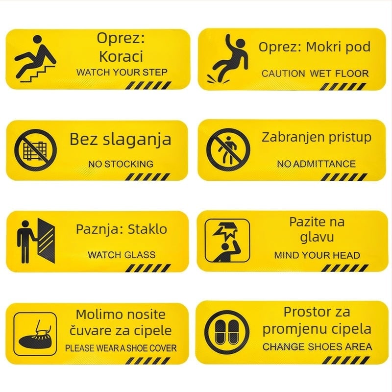 Podne upozoravajuće naljepnice - vanjskih protukliznih, vodootpornih, izdržljivih dugih traka - PVC, digitalni ispis, samoljepljive za identifikaciju proizvoda