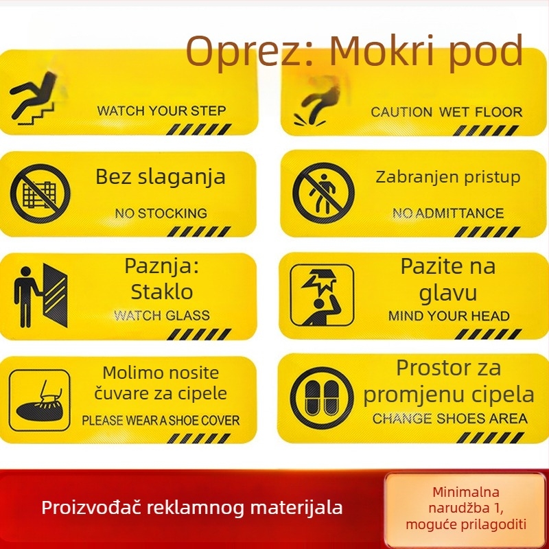 Podne upozoravajuće naljepnice - vanjskih protukliznih, vodootpornih, izdržljivih dugih traka - PVC, digitalni ispis, samoljepljive za identifikaciju proizvoda