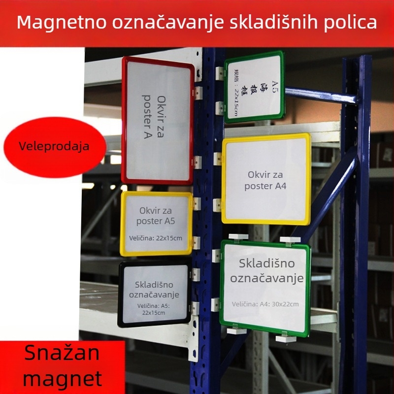 A4 magnetske oznake za police, označavanje skladišnih pozicija materijala