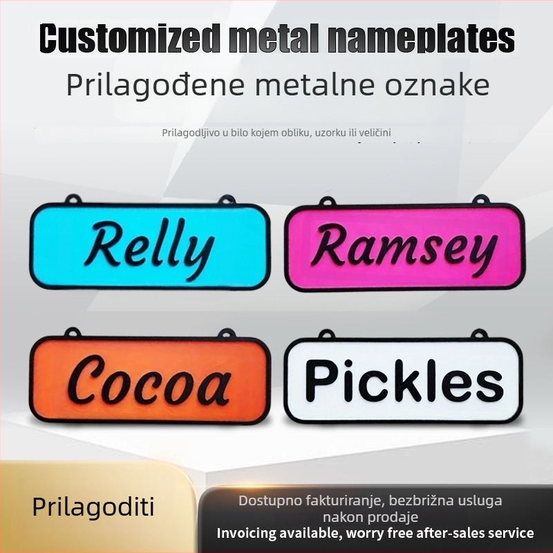 Aluminijska pločica s logom i UV otiskom, prilagodljiva dekorativna metalna pločica