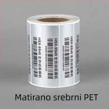 PET samoljepljive etikete za ručno pisanje, matte završetak, kvadratni oblik, prilagodljive, vodeno ljepilo, bijela mrežasta pozadina