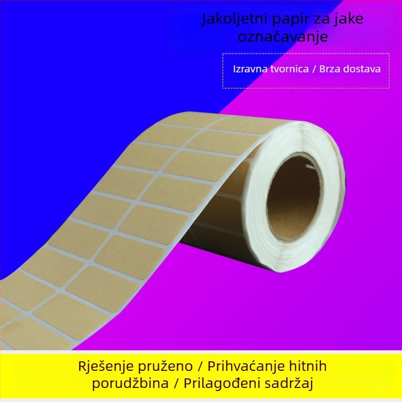 Etiketa Kraft papira, samoljepljiva, za ručne bilješke, pravokutnog oblika, materijal premazani papir, format ispisa: rola