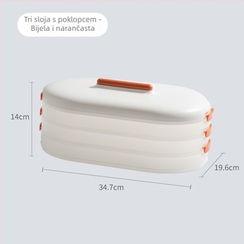 Plastična kutija za knedle s višeslojnom pohranom, protivljepliva, za wonton/knedle, pogodna za hladnjak