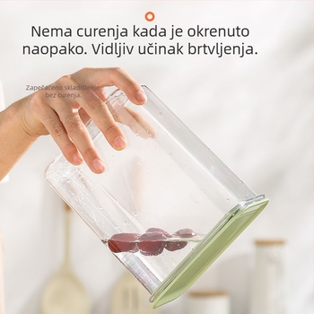 Kvadratni plastični spremnik za skladištenje žitarica i brašna, otporan na insekte, otporan na vlagu, kapacitet 1–2 L