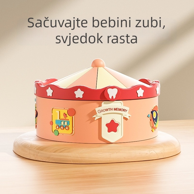 Ji Nuo Kutija za pohranu mliječnih zuba za dječake s bočicom pupčane vrpce – materijal: mekana guma, pakiranje: šarena kutija