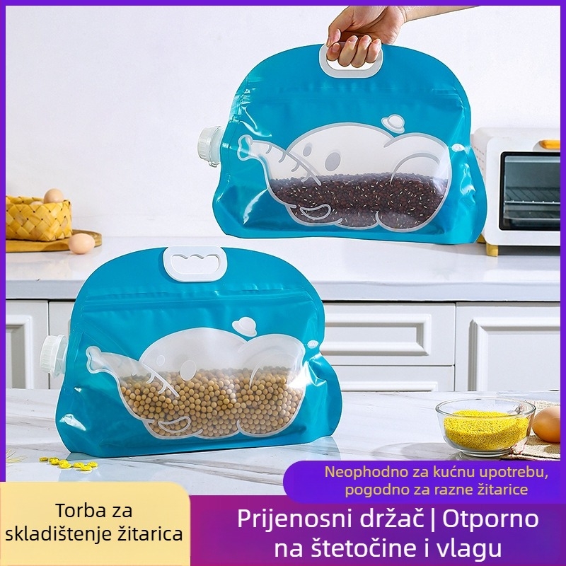 Kućni spremnik za skladištenje riže — otporan na vlagu, otporan na štetnike, zatvoren, zapis datuma; PP plastika; kapacitet ispod 4 L; moguć ispis logotipa