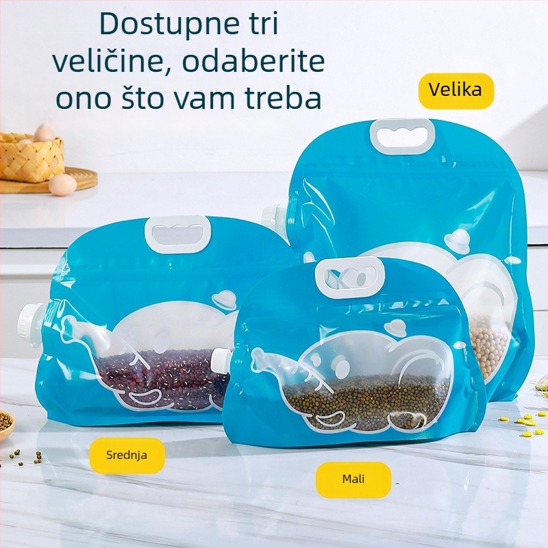 Kućni spremnik za skladištenje riže — otporan na vlagu, otporan na štetnike, zatvoren, zapis datuma; PP plastika; kapacitet ispod 4 L; moguć ispis logotipa