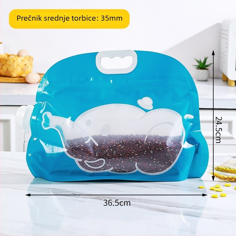 Kućni spremnik za skladištenje riže — otporan na vlagu, otporan na štetnike, zatvoren, zapis datuma; PP plastika; kapacitet ispod 4 L; moguć ispis logotipa