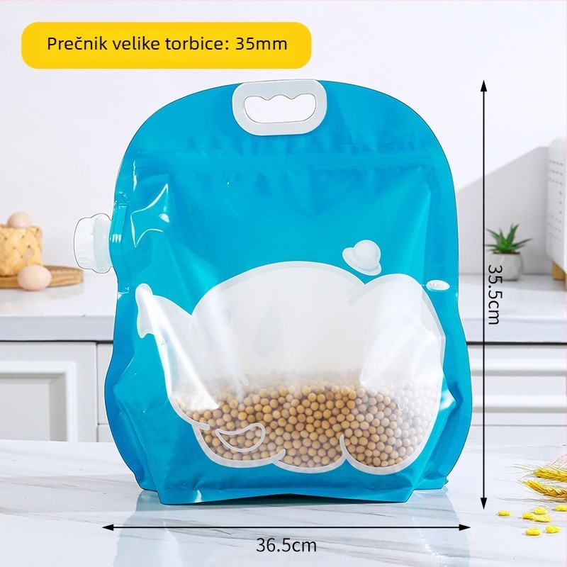 Kućni spremnik za skladištenje riže — otporan na vlagu, otporan na štetnike, zatvoren, zapis datuma; PP plastika; kapacitet ispod 4 L; moguć ispis logotipa