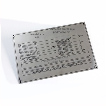 Metalna pločica za strojeve i opremu – nehrđajući čelik; UV sitotisak; visok sjaj; prikladno za tvornice, škole i industrijske objekte