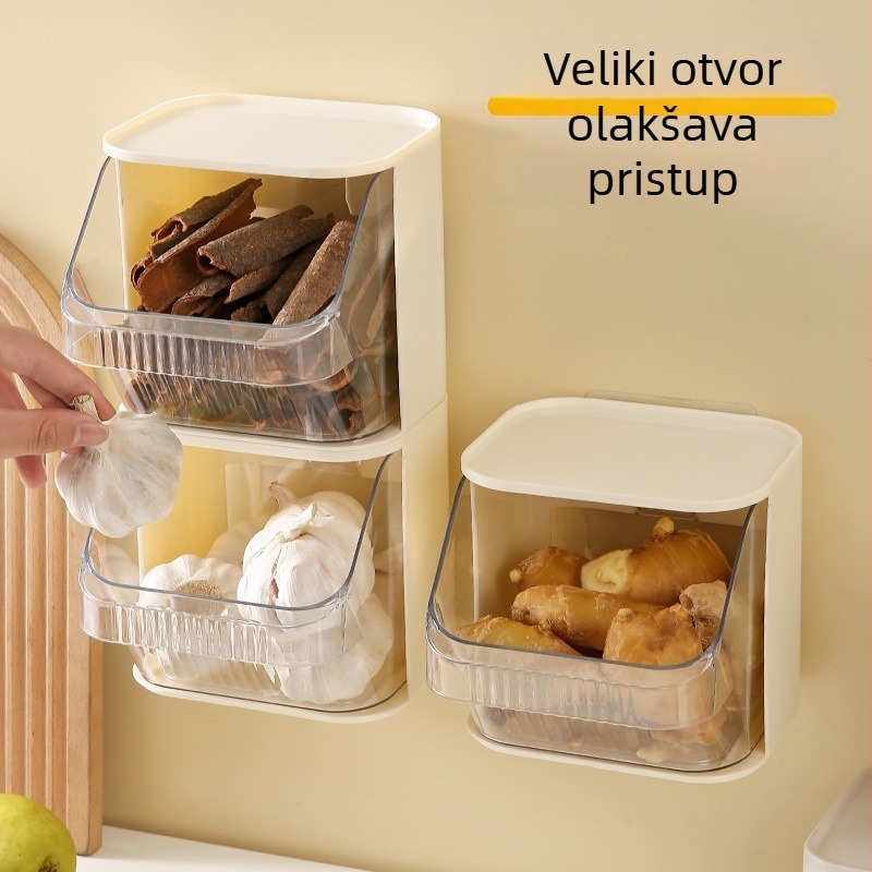 Zidna kutija za pohranu, PET+ABS plast, može se slagati, organizator za grickalice za dom i kuhinju