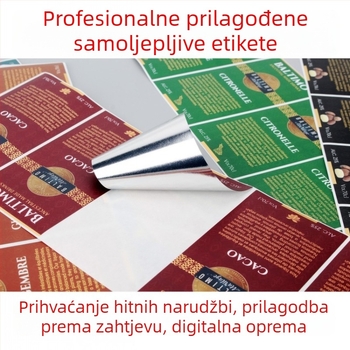 Role za ispis samoljepljivih etiketa, kružni oblik, mat film, krhak papir, uklonjivo ljepilo, model KY-1102