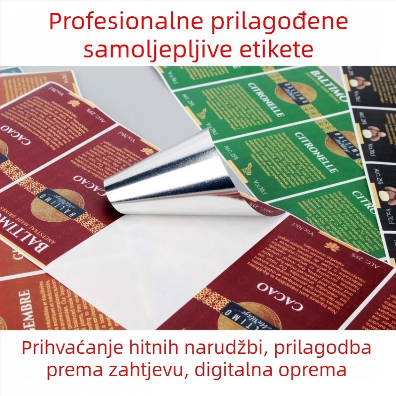 Role za ispis samoljepljivih etiketa, kružni oblik, mat film, krhak papir, uklonjivo ljepilo, model KY-1102