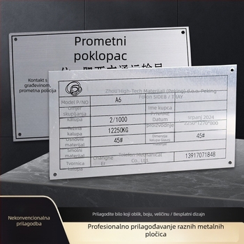 Nerez tablica za industrijsku opremu — lasersko označavanje, označavanje strojeva