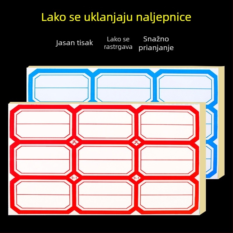 PVC samoljepljiva etiketa - pravokutnog oblika, za označavanje računa i dokumenata.