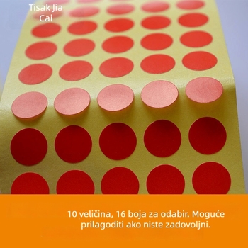 A5 kružne naljepnice u bojama, samoljepljive, prazne, miješane boje