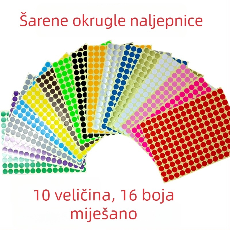 A5 kružne naljepnice u bojama, samoljepljive, prazne, miješane boje