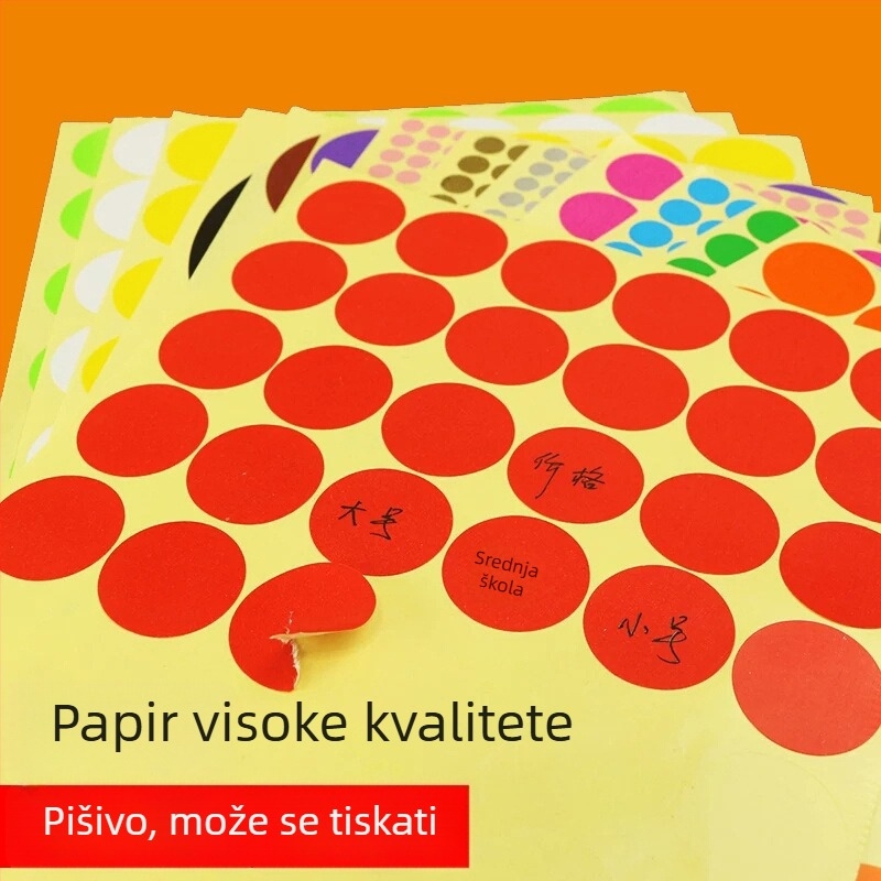 A5 kružne naljepnice u bojama, samoljepljive, prazne, miješane boje