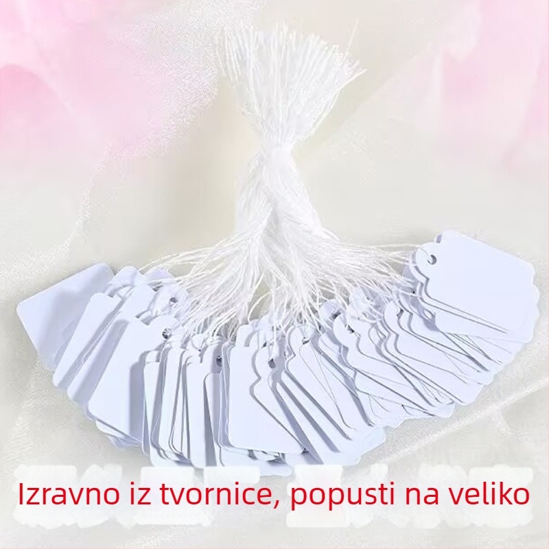Prazne etikete za nakit — set od 100 komada, papirnate kartice za označavanje cijena i ručno pisanje