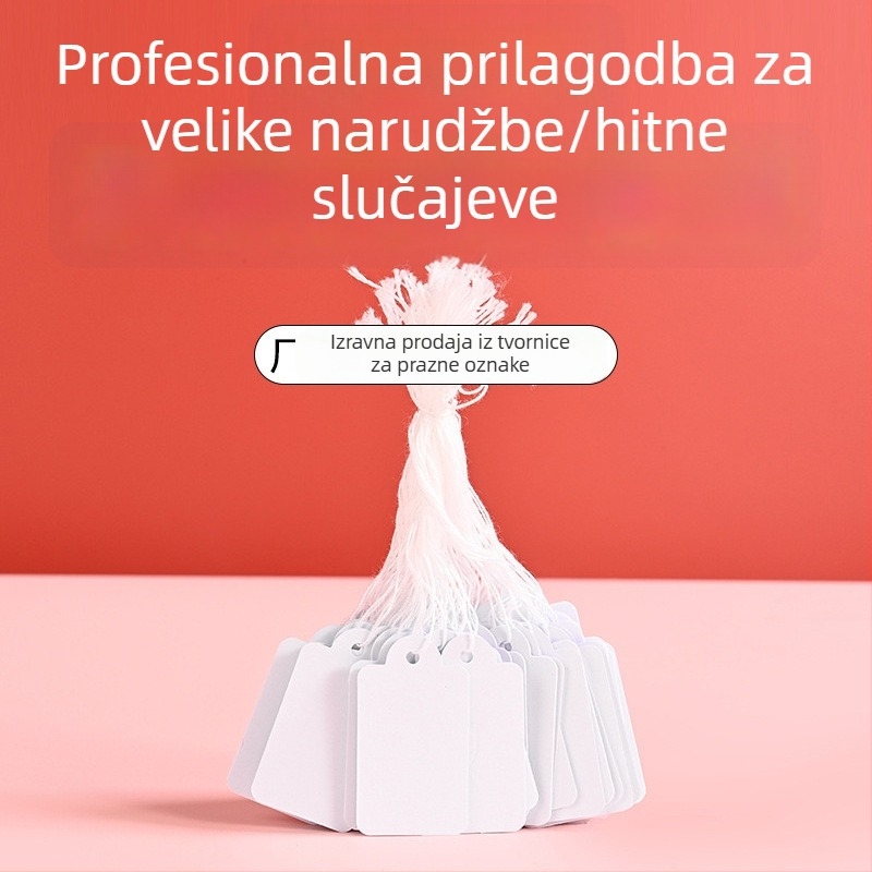 Set od 100 praznih etiketa za nakit, papirnate kartice za označavanje cijena ručno