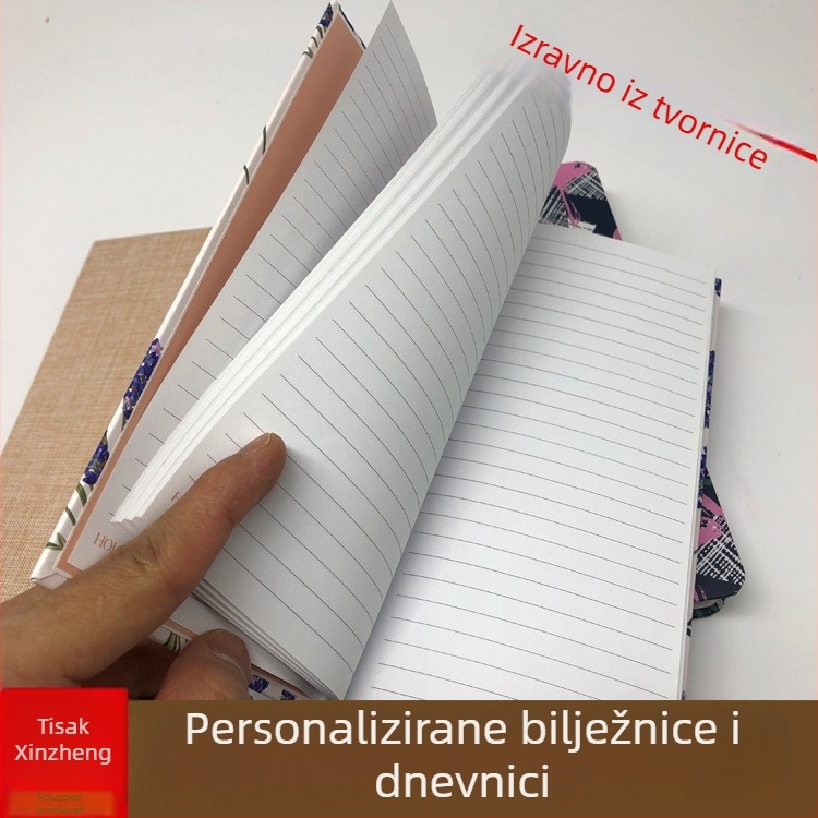 Bilježnica s spiralnim povezom, papir 32K, 100 stranica, personalizirani sadržaj, moguć ispis logotipa