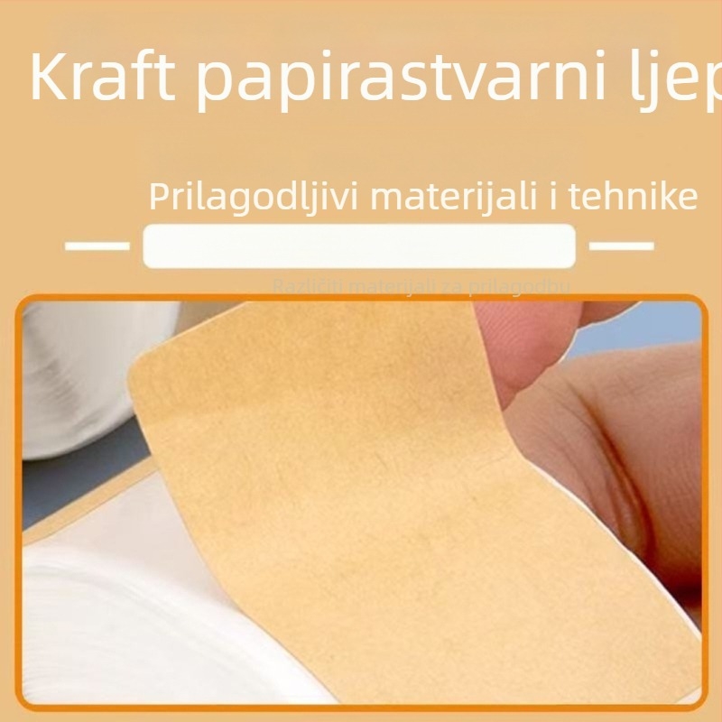 Etikete od kraft papira za zatvaranje kutija — pravokutne, debljina 30, napetost 20, dugotrajna temperaturna otpornost 65°C