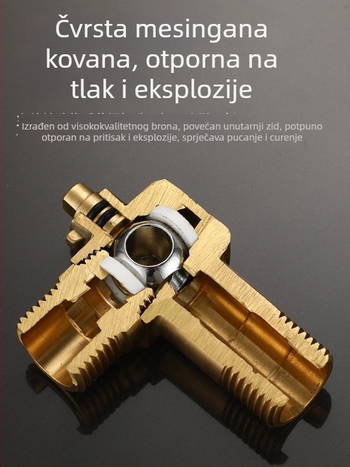 Mesing kuglični ventil za plinski bojler - visok protok, kutni ventil za toplu i hladnu vodu, model 5016