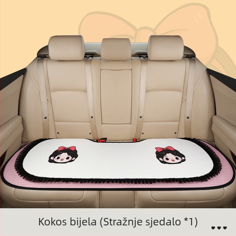 Trodjelni set jastuka za sjedalo automobila, prozračna mrežasta površina, punjenje od pjene, karikatura dizajn, pogodan za sve sezone