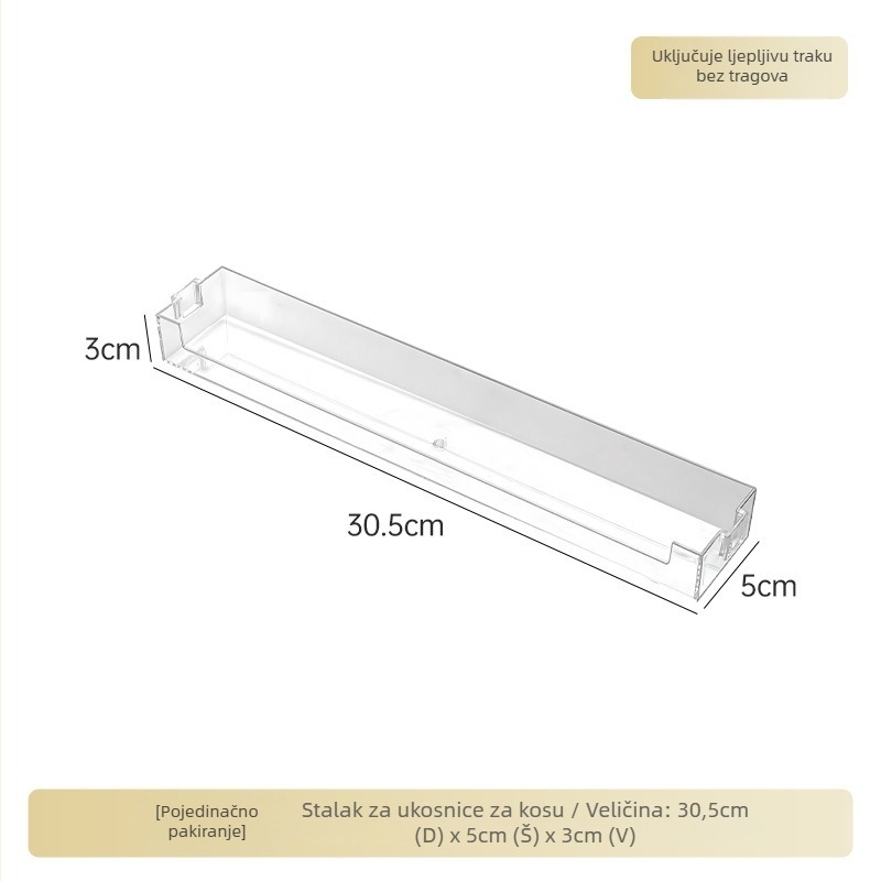 Zidna držač za washi traku, Long Strip model, PET materijal, bez bušenja