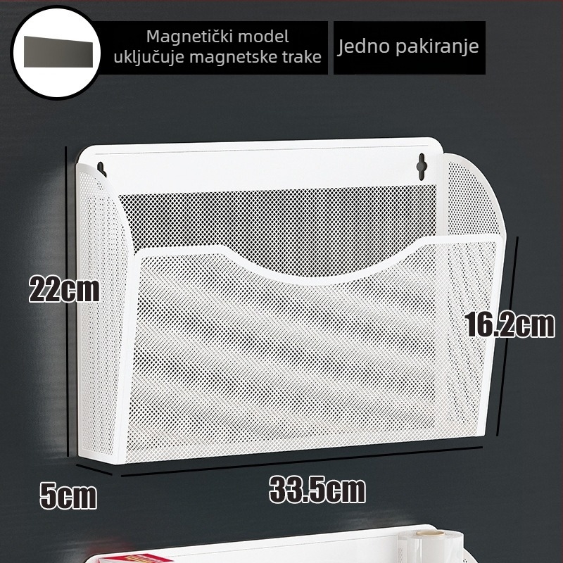Organizator za kuhinjski hladnjak, metalni zidni stalak s magnetskim bočnim pretincima, višestruka namjena, instalacija bez bušenja, dizajn u obliku kule