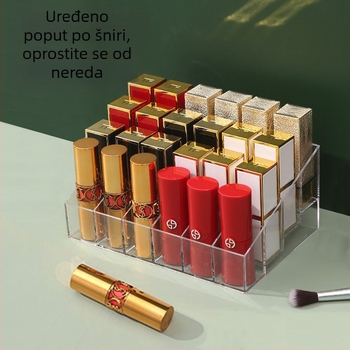 Držač za ruže i lak za nokte – organizator s 24 pretinaca, plastična stolna kutija za kozmetiku bez poklopca