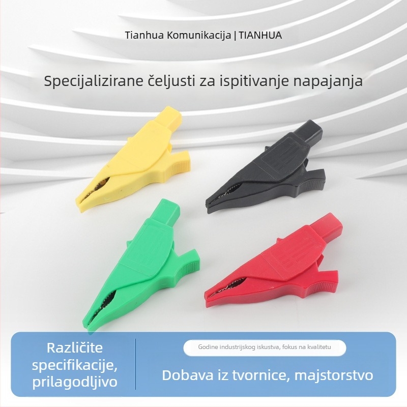 Potpuno izolirani krokodil-klip za električne testove – Tianhua, kontakti od bakra bez kisika, primjena u vojnoj i svemirskoj industriji