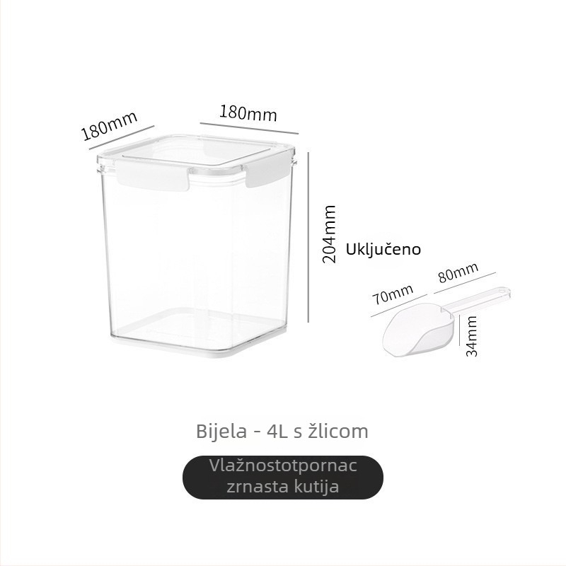 Kutija za očuvanje svježine, plastična zatvorena posuda za pohranu začina i žitarica, četvrtasti oblik, kapacitet iznad 5 L, marka Egarda