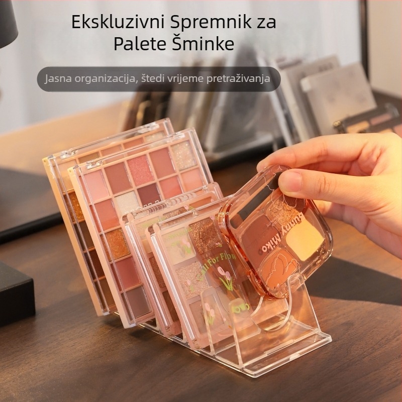 Stalak za akrilnu paletu sjenila, dijeljiva praška, stolni kozmetički organizator, plastika, 1 sloj, 100% novi materijal