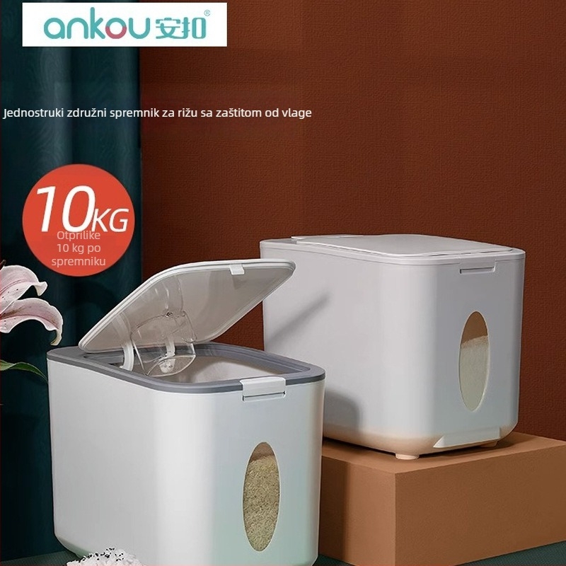ANKOU kutija za skladištenje riže, hermetična, otporna na vlagu i štetnike, plastični spremnik, prehrambena kvaliteta, kapacitet 10 L, porijeklo Zhongshan, Guangdong
