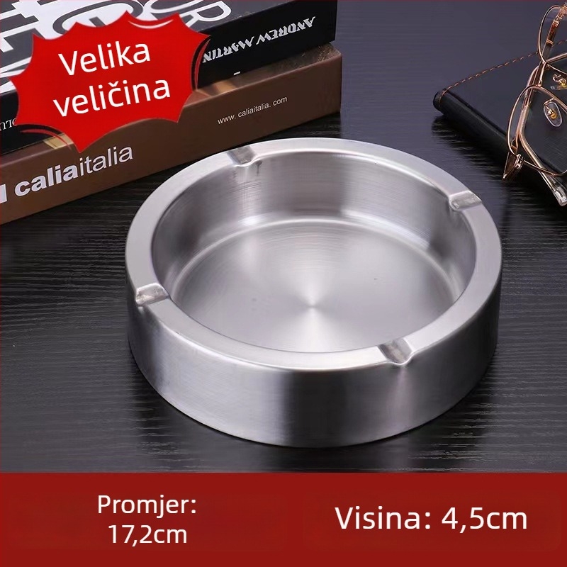 Nehrđajući čelični pepelnik, ponovno upotrebljiv, moderan stil, marka Lishuo, paket 100 komada