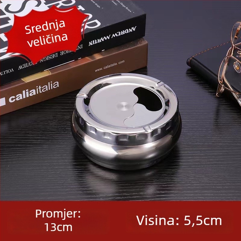Nehrđajući čelični pepelnik, ponovno upotrebljiv, moderan stil, marka Lishuo, paket 100 komada