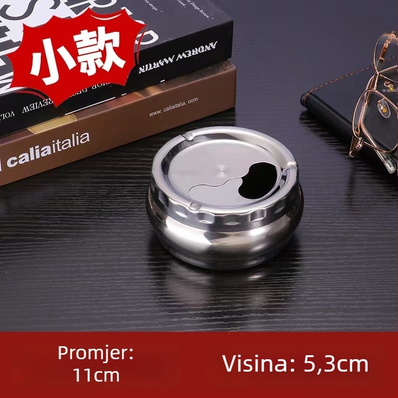 Nehrđajući čelični pepelnik, ponovno upotrebljiv, moderan stil, marka Lishuo, paket 100 komada