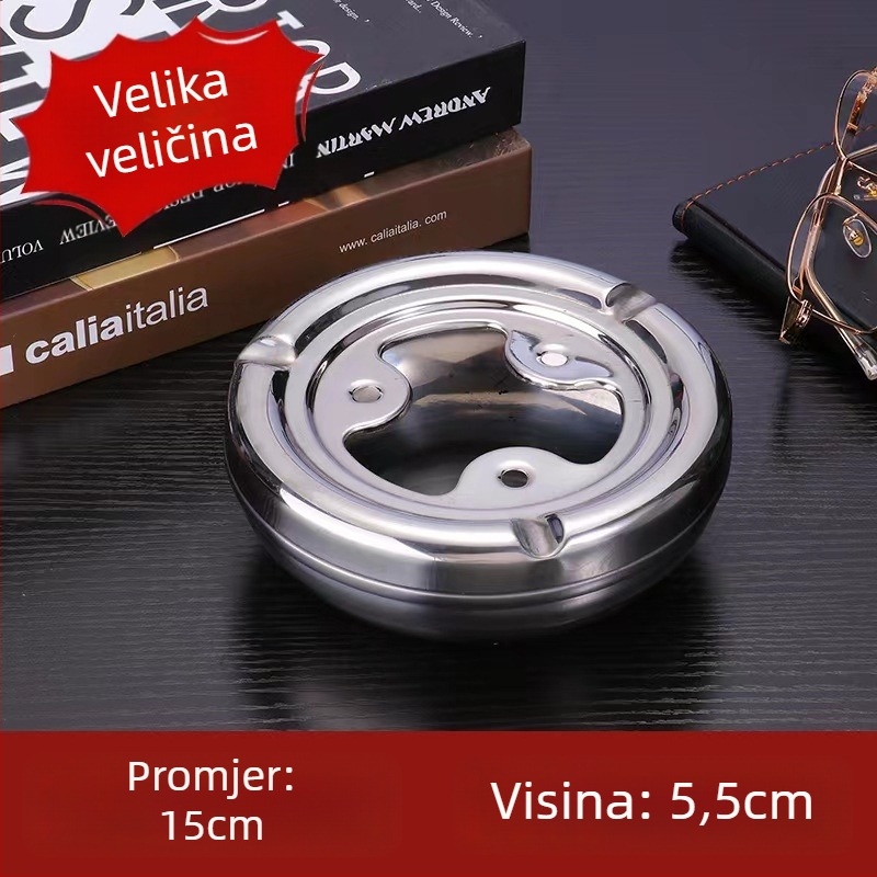 Nehrđajući čelični pepelnik, ponovno upotrebljiv, moderan stil, marka Lishuo, paket 100 komada