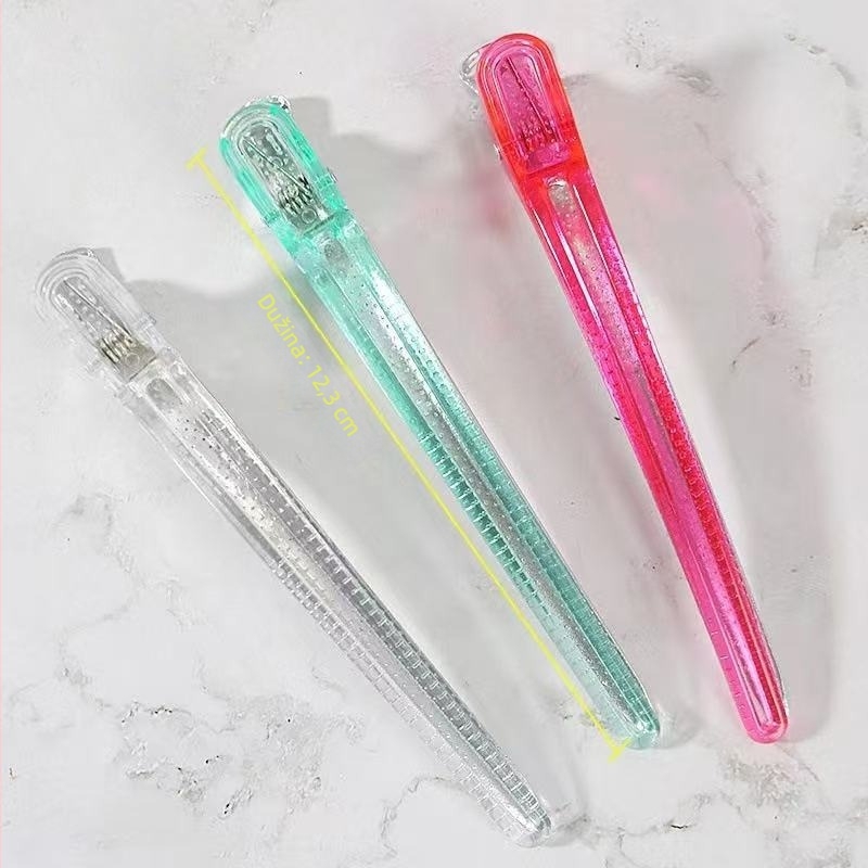 Aluminijski klip za kosu za profesionalce, klip u obliku kljuna patke za frizuru, bez tragova