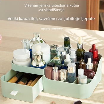 Stolni organizator s jednim ladicom, od PP plastike, kapacitet 3 L, pogodan za školske potrepštine i kozmetiku