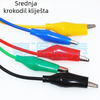 Testni kabel s 4 mm banana konektorom i alligator klipsama, silikon izolacija, 10 A, za električna mjerenja