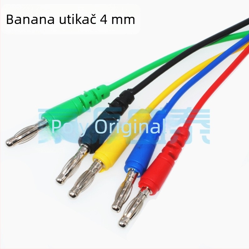 Testni kabel s 4 mm banana konektorom i alligator klipsama, silikon izolacija, 10 A, za električna mjerenja