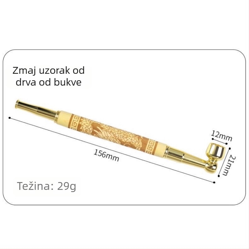 Retro set pipe s usnikom od crvenog drveta i držačem za cigarete, jednostavan dizajn, 1 kom