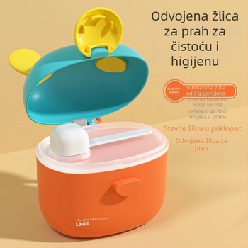 Dvostruka prenosna kutija za mlijeko u prašku, vodootporna i hermetički zatvorena, s velikim kapacitetom i podijeljenim pretincima