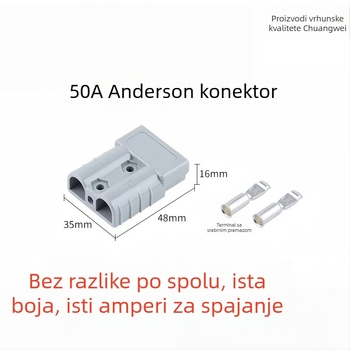 Anderson do 100 mm krokodilski klip, 50A, 10–12 AWG, duljina 1 m ili 2 m