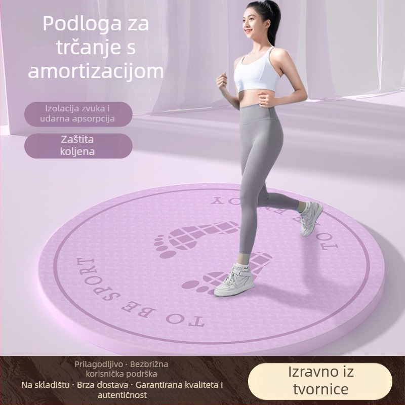 Kućni mat za trčanje i fitness s tlom od udaraca, kružni anti-klizni mat za preskakanje bez užeta, za djecu; Materijal: TPE; Težina: 1200 g; Debljina: 20 mm